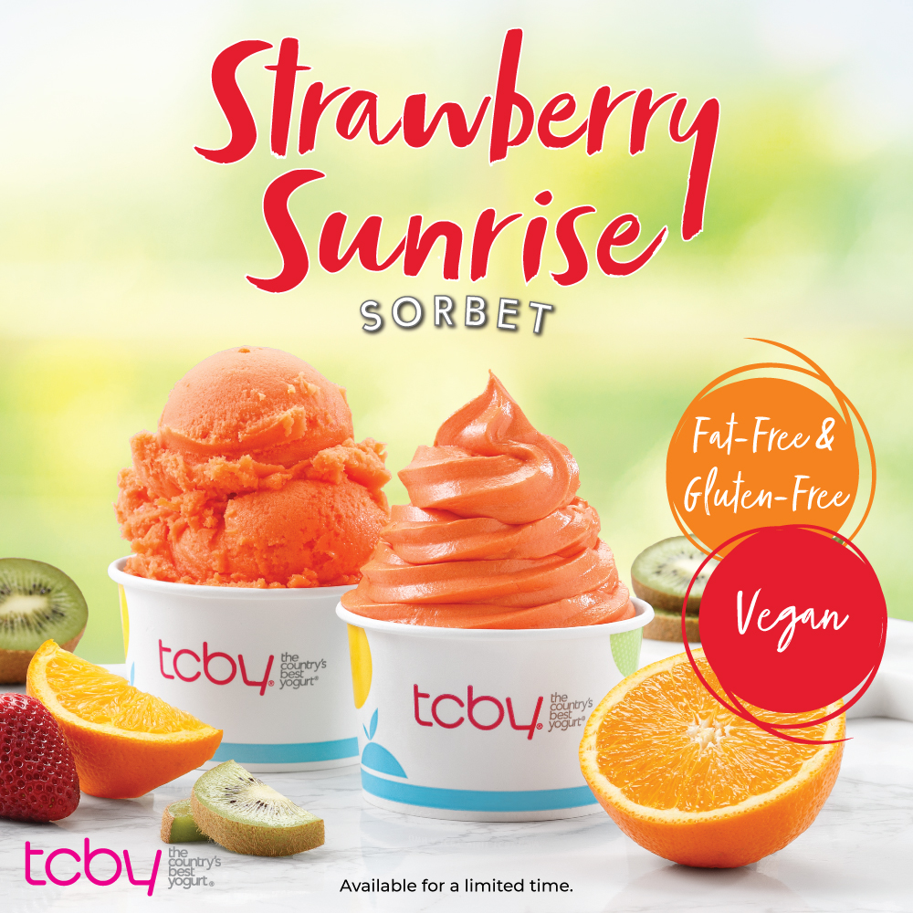 Strawberry Sunrise Sorbet Soft-Serve & Hand Scooped