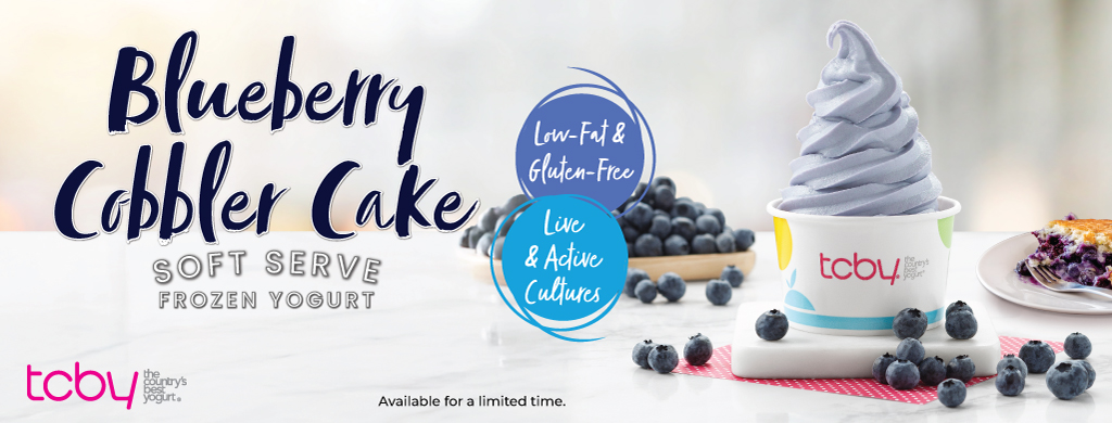 Blueberry Cobbler Cake Soft-Serve Frozen Yogurt