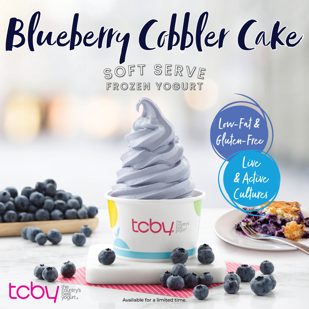 Blueberry Cobbler Cake Soft-Serve Frozen Yogurt