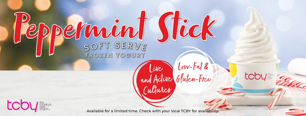 Peppermint Stick Soft-Serve Frozen Yogurt