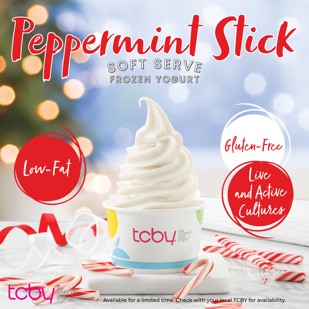 Peppermint Stick Soft-Serve Frozen Yogurt
