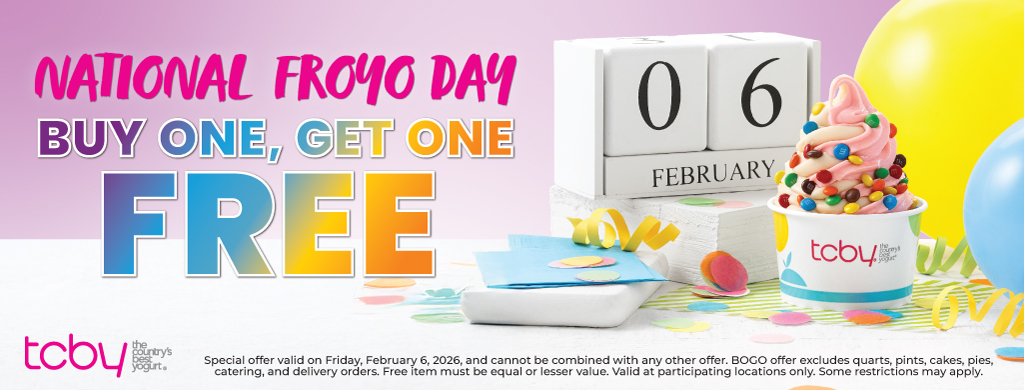 Buy 1, Get 1 on Feb.. 6 for National Froyo Day!
