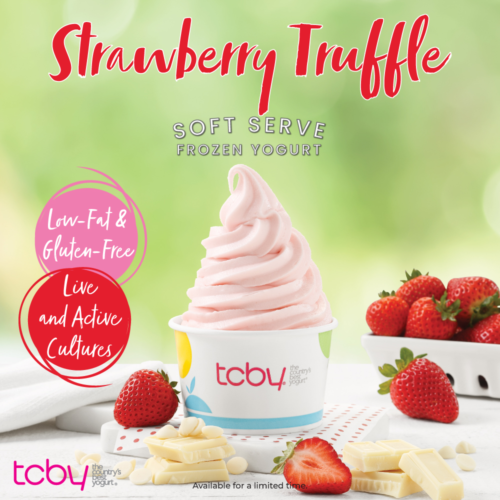 Strawberry Truffle Soft-Serve Frozen Yogurt