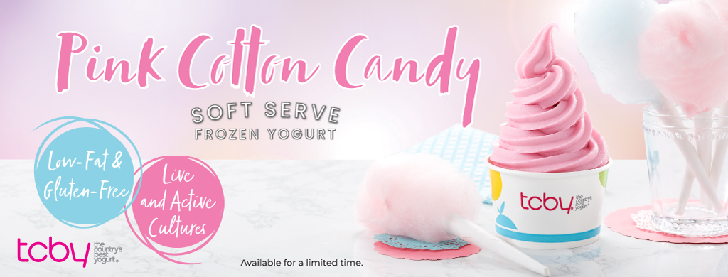 Pink Cotton Candy Soft-Serve Frozen Yogurt