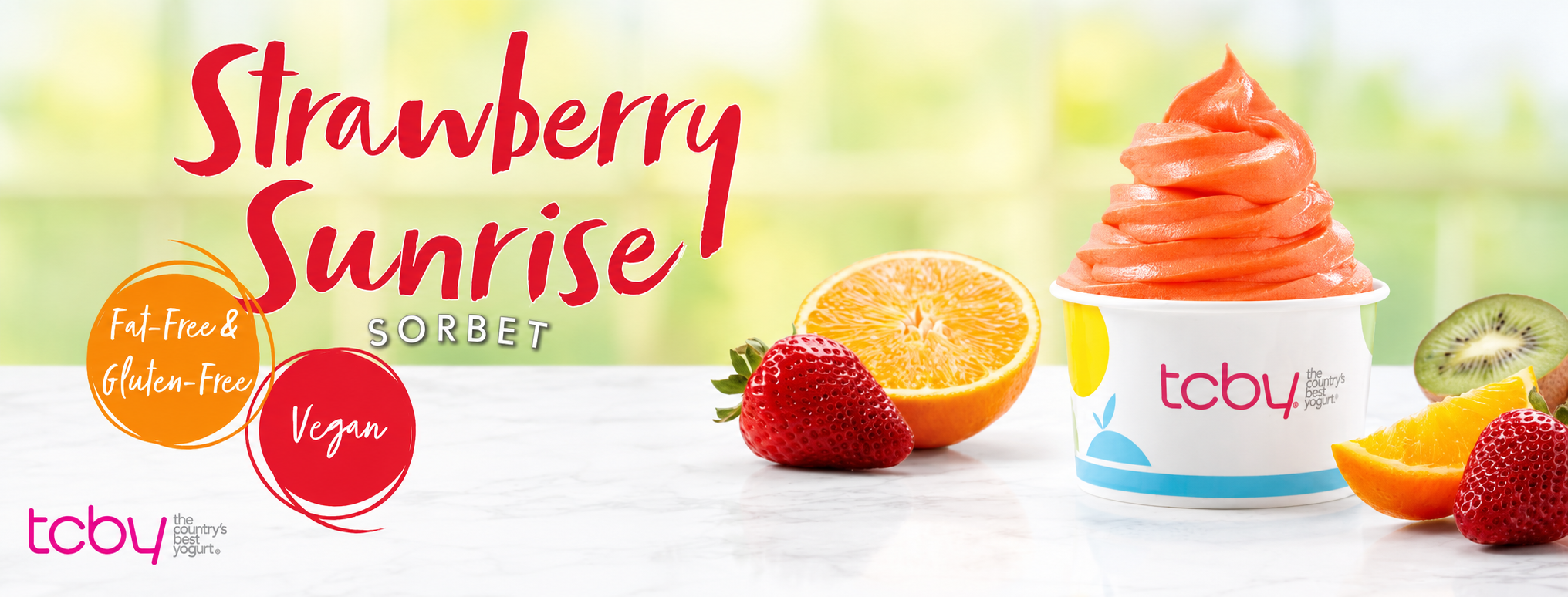 Strawberry Sunrise Sorbet Soft-Serve