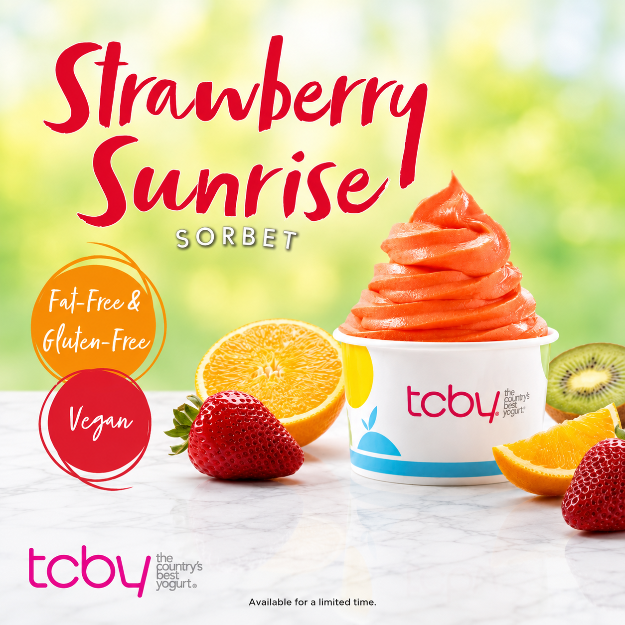 Strawberry Sunrise Sorbet Soft-Serve